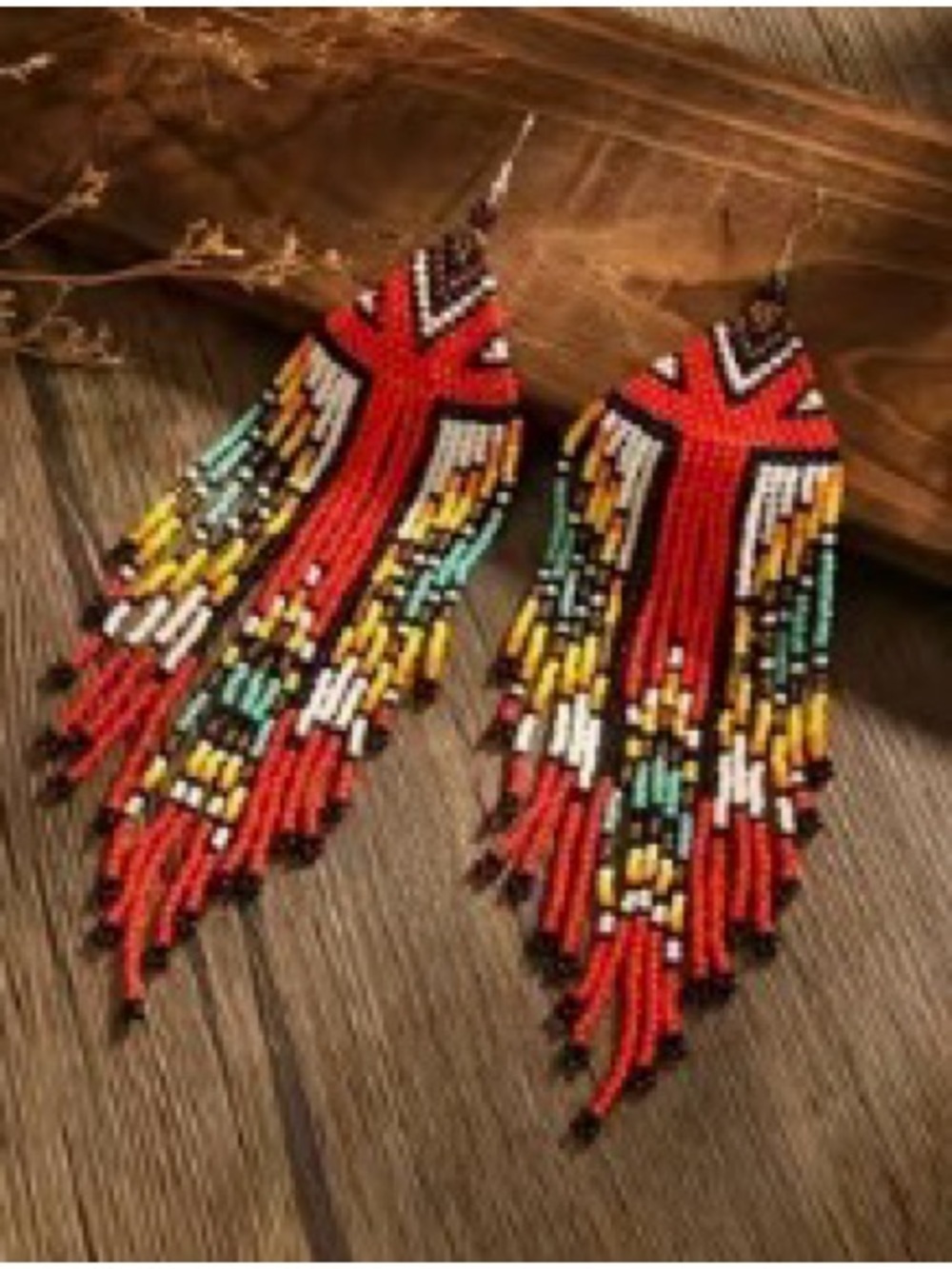 Beaded Fringe Multicolor Earrings